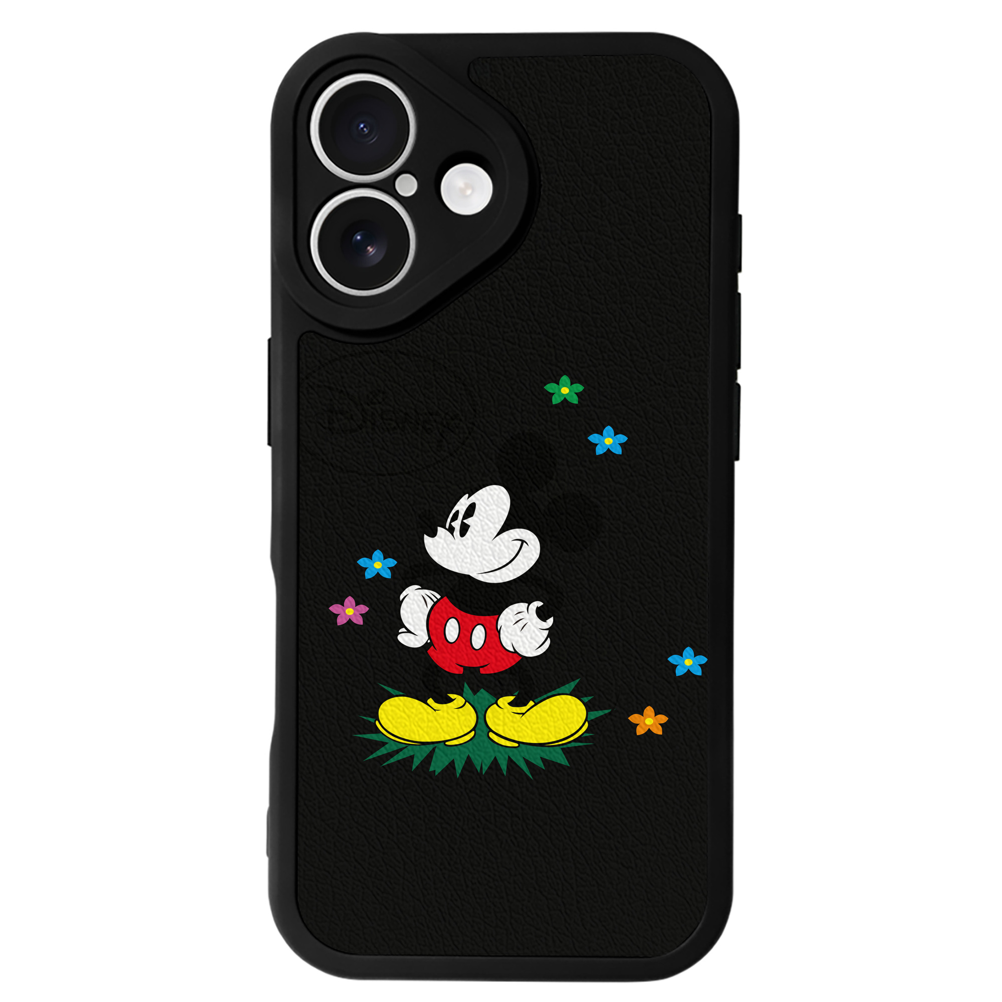 （画像用） ミッキーマウス Mickey Mouse 【iPhone 16シリーズ対応】シリコンスマホケース（レザー調） 材質：シリコン